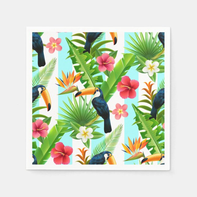 Serviette En Papier Oiseaux tropicaux (Devant)