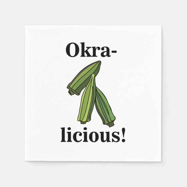 Serviette En Papier Okra Vegetable Légume Party (Devant)