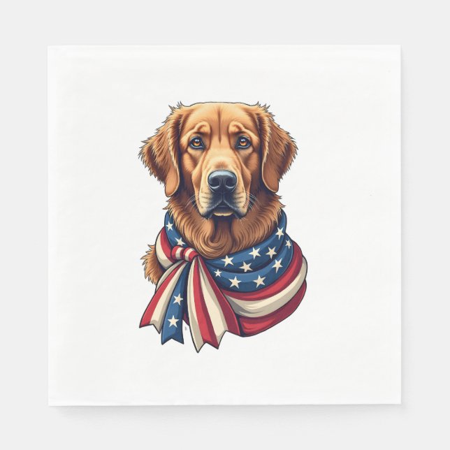 Serviette En Papier Old Glory Golden Retriever Vintage Shirt 2 (Devant)
