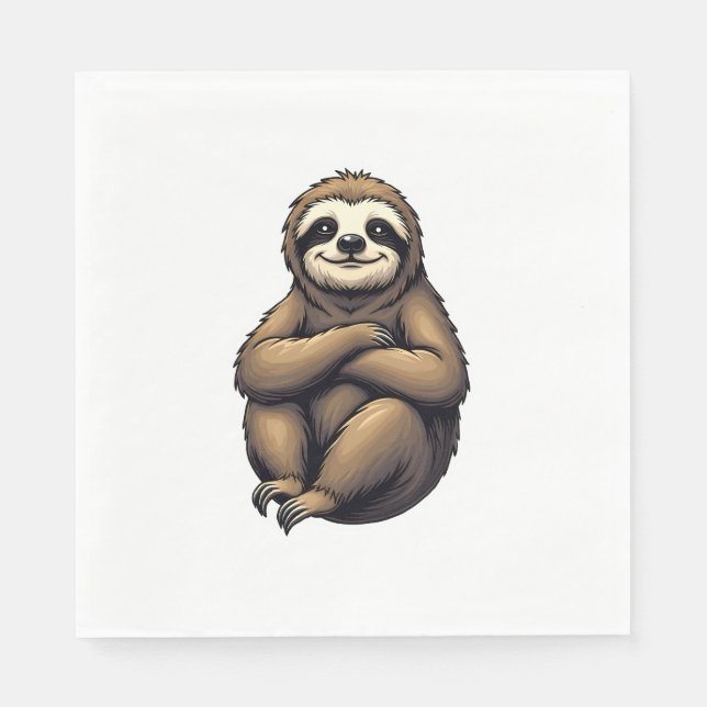 Serviette En Papier Old Print Sloth Art Vintage Graphic 2 (Devant)