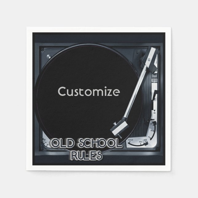 Serviette En Papier Old School Rules Retro (Devant)