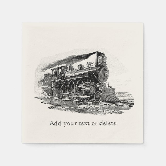 Serviette En Papier Old Steam Locomotive (Devant)