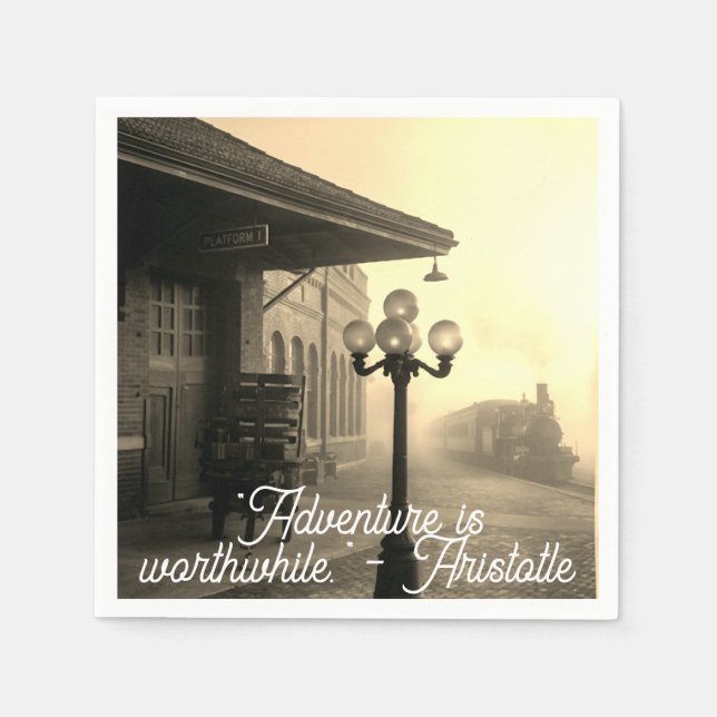 Serviette En Papier Old Train Station Adventure Paper Napkins (Devant)