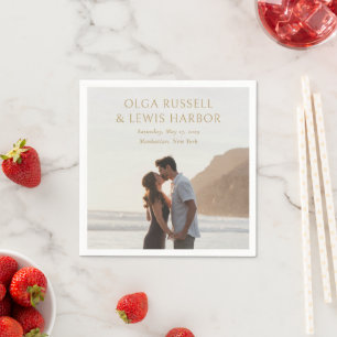 Serviette En Papier Olga Gold Mariage moderne