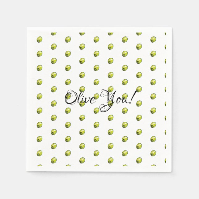 Serviette En Papier Olive (Devant)