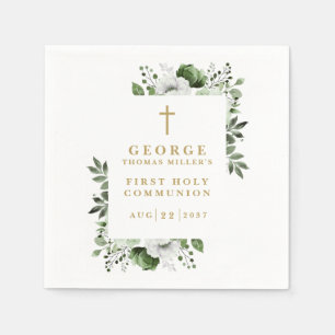 Serviette En Papier Olive Green Botanique Moderne Sainte Communion