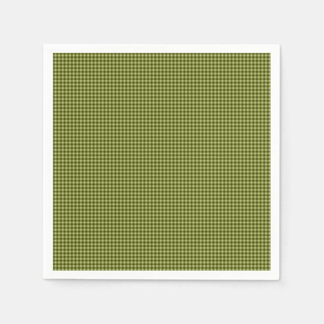 Serviette En Papier Olive Green En vichy PAPIER PARTY NAPKINS (Devant)