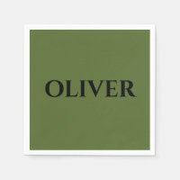 Olive Green et minimaliste Nom noir