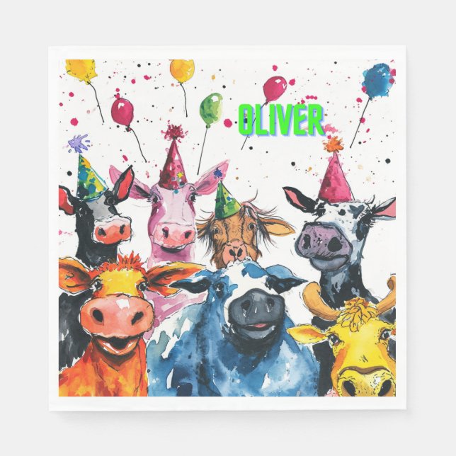 Serviette En Papier Oliver Anniversaire (Devant)