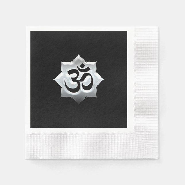 Serviette En Papier OM Symbole Lotus Spiritualité Yoga Crest (Devant)