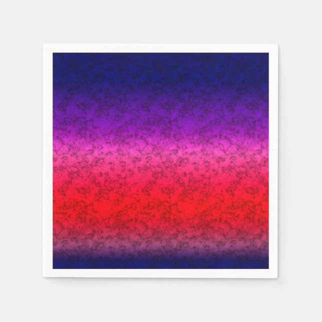 Serviette En Papier Ombre bleu-rouge (Devant)