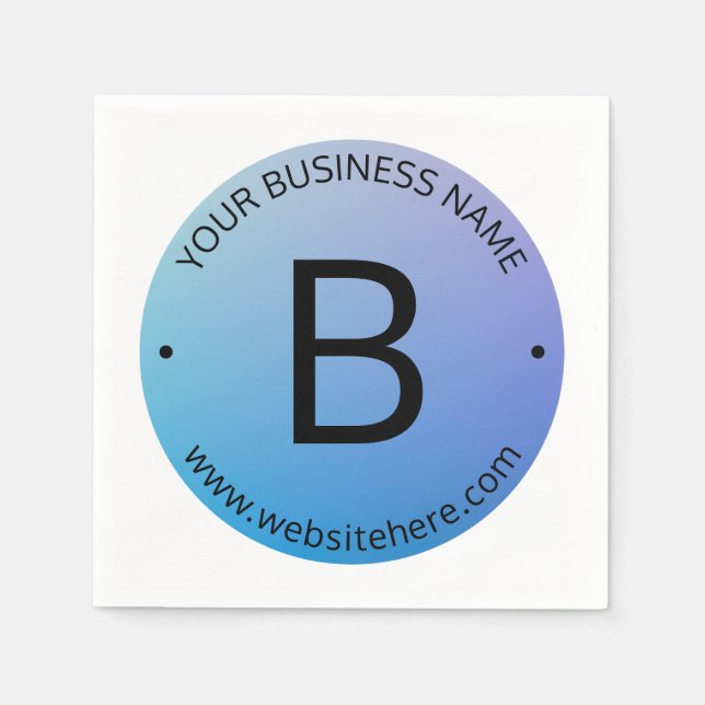 Serviette En Papier Ombre de fond bleu et violet avec texte modifiable (Devant)