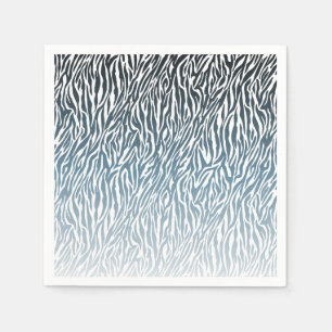 Serviette En Papier Ombre d'impression Wild Blue Zebra