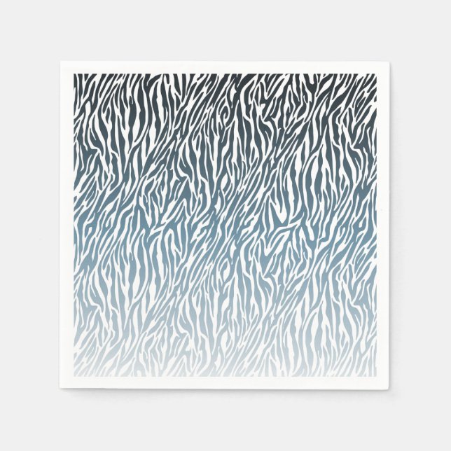Serviette En Papier Ombre d'impression Wild Blue Zebra (Devant)