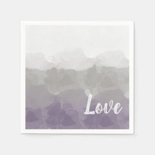 Serviette En Papier Ombre Purple et Grey Love Graceful Gradient