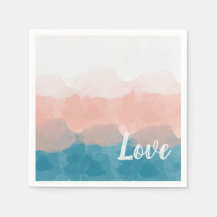 Serviette En Papier Ombre rose et bleu amour dégradant