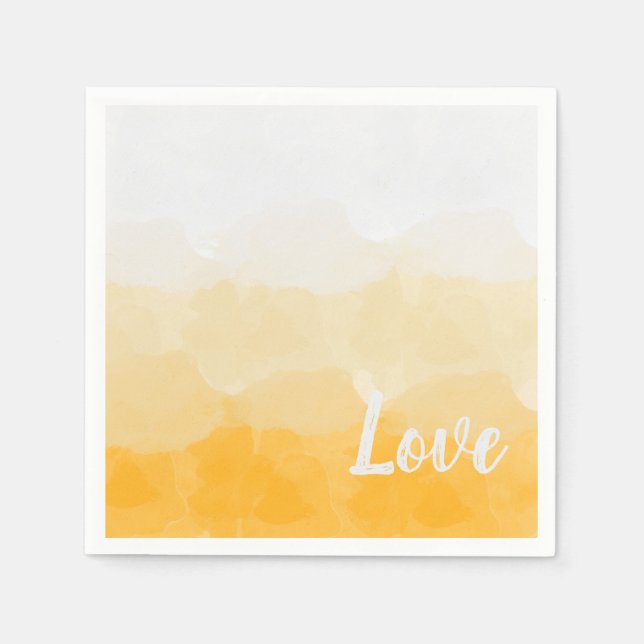 Serviette En Papier Ombre safran et soleil jaune amour dégradé (Devant)