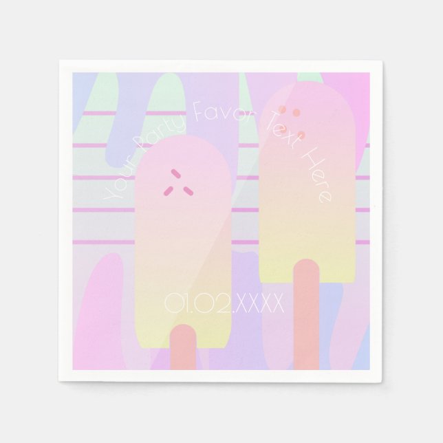Serviette En Papier Ombre Summer Fun Ice Pops (Devant)