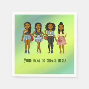 Serviette En Papier Ombré vert Sassy Diva Femmes