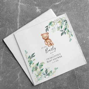 Serviette En Papier On attend le Baby shower des bois d'Eucalyptus