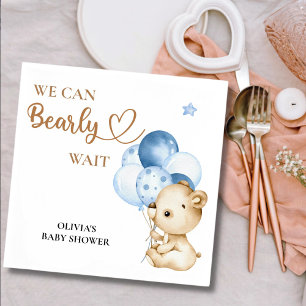 Serviette En Papier On peut attendre le baby shower bébé garçon