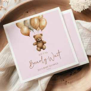 Serviette En Papier On Peut Attendre Le Baby shower De L'Ours Teddy Bo