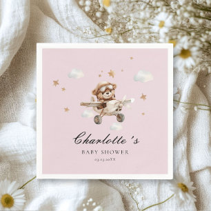 Serviette En Papier On peut attendre! Teddy Bear & Avion