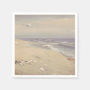 Serviette En Papier On the Beach (1879) - Art côtier Vintage
