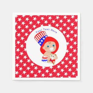 Serviette En Papier Oncle patriotique Sam American Baby Personnalisé