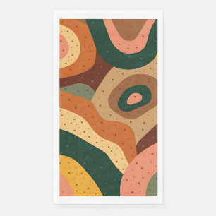 Serviette En Papier Ondes rétro super et points aux couleurs vives