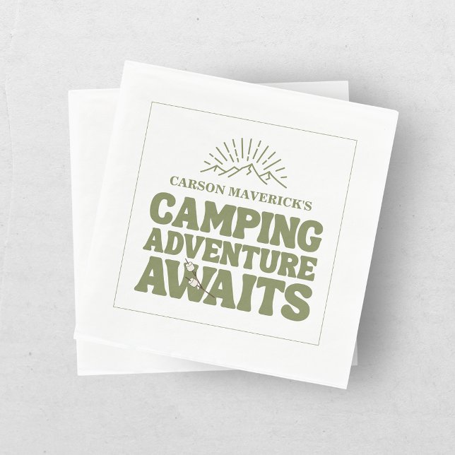 Serviette En Papier One Happy Camper Boys Birthday  (Créateur téléchargé)