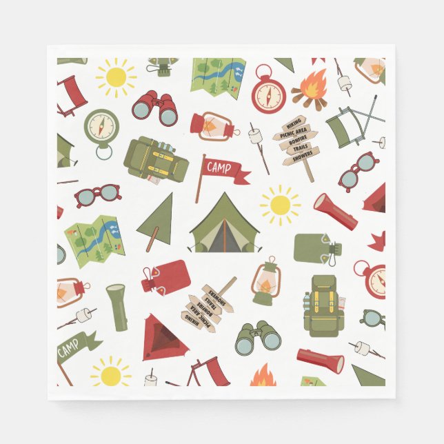 Serviette En Papier One Happy Camper Boys Birthday  (Devant)