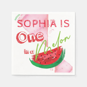 Serviette En Papier One In a Melon 1er anniversaire