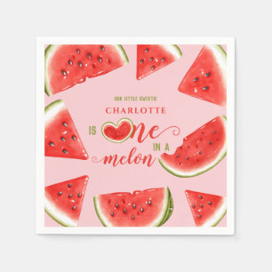 Serviette En Papier One In A Melon Cute Watermelon rose 1er anniversai