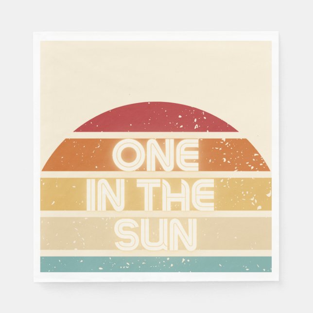 Serviette En Papier One in the Sun Retro Beach Party Napkins (Devant)