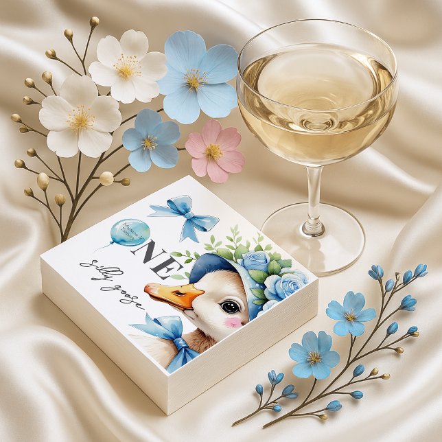 Serviette En Papier One Silly Goose Boy Birthday  (Créateur téléchargé)