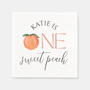 Serviette En Papier One Sweet Peach 1er anniversaire