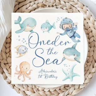 Serviette En Papier ONEder sous la mer 1er anniversaire garçon mignon