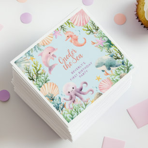 Serviette En Papier Oneder The Sea 1st Birthday Girl