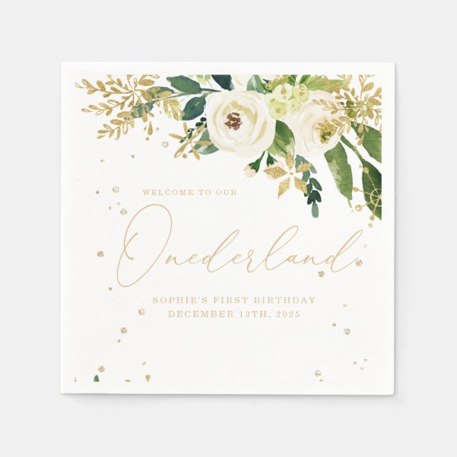 Serviette En Papier Onederland Un Premier Anniversaire (Devant)
