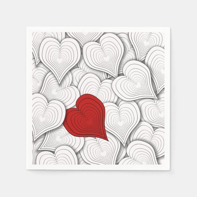 Serviette En Papier Onion Hearts Illustration Whimsical (Devant)