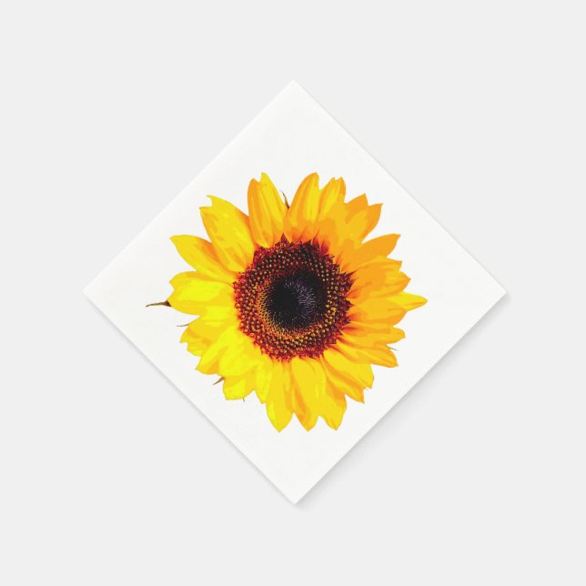 Serviette En Papier Only a Sunflower Blossom + your text & ideas (Coin)
