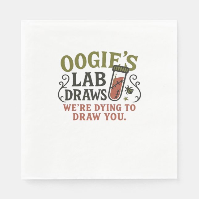 Serviette En Papier Oogie’s Lab Draws - Drôle Halloween Phlebotomiste  (Devant)