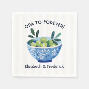Serviette En Papier Opa pour toujours Bol d'olive grec Mariage