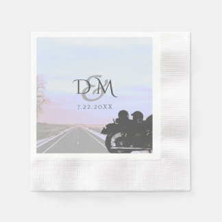 Serviette En Papier Open Road Motorcycle Mariage Réception Cocktail