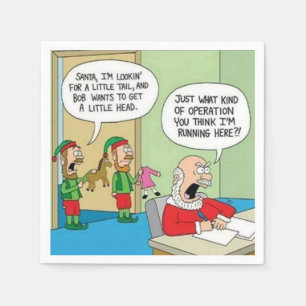 Serviette En Papier Opération atelier père Noël