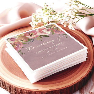 Serviette En Papier Ophelia Cottagecore Dusty rose Mariage floral