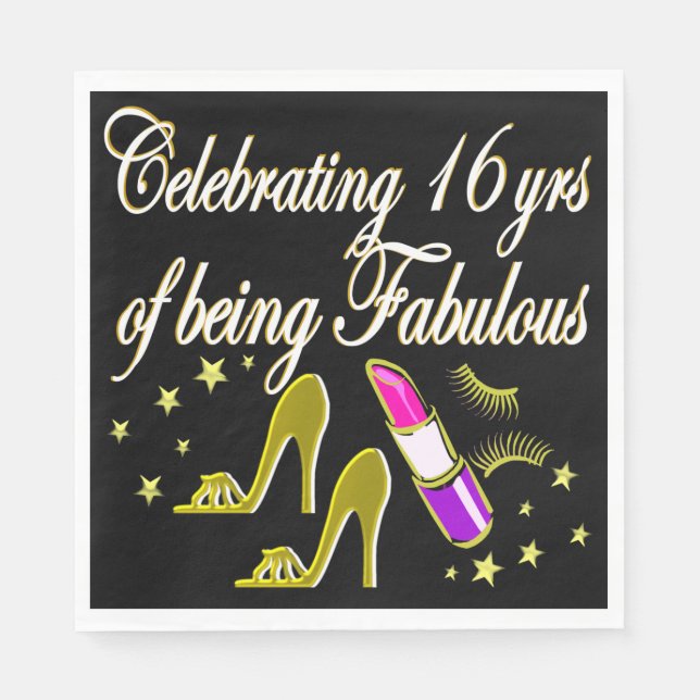 SERVIETTE EN PAPIER OR 16 & CONCEPTION DIVA FABULEUSE (Devant)