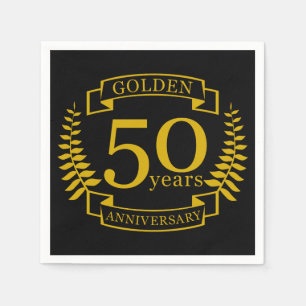 Serviette En Papier OR 50 ans Anniversaire Mariage 50 ans tous