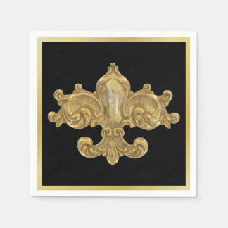 Serviette En Papier Or Antique Fleur De Lis